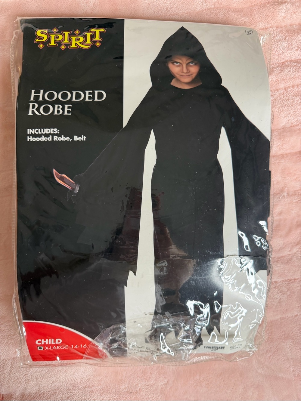 Spirit Black Hooded Robe with Belt